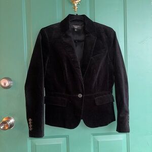 Talbots 6 petite black velour business cocktail jacket excellent condition